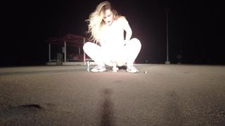 She is ashamed when she masturbates in a public parking lot!
