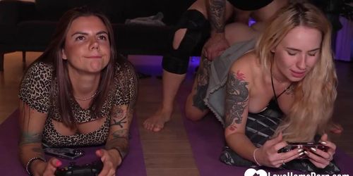 Gamer Girls Slobber & Ride Big Cock Gaming Fuck