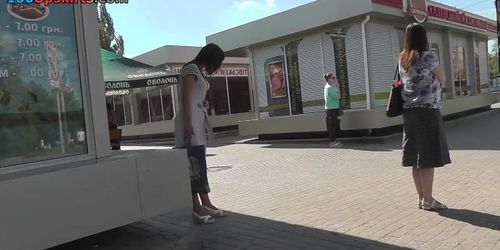 Upskirt treasures of the lonely brunette gf
