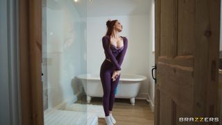 Norah Juliette yoga stretch distracts Danny D then they fuck hard