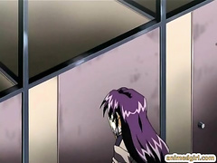 Captive hentai police woman hard shoved stick into her wetpussy