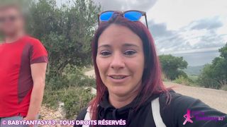 French woman gets excited when she strolls with this guy and fucks him