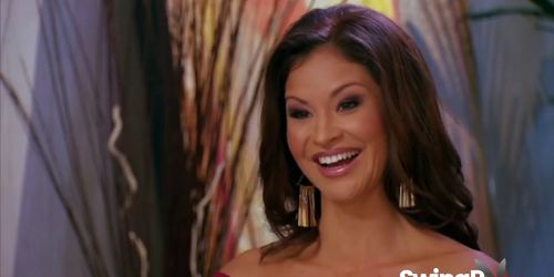 Sexy couples having group fun in reality show