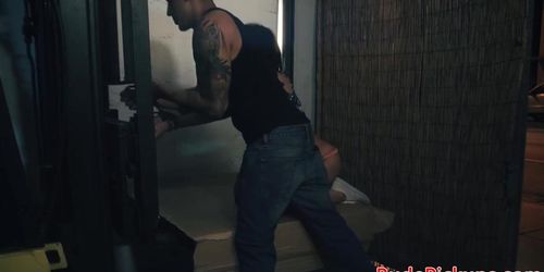 Busty girl hardfucked by maledom in public