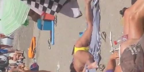 girl handjob beach