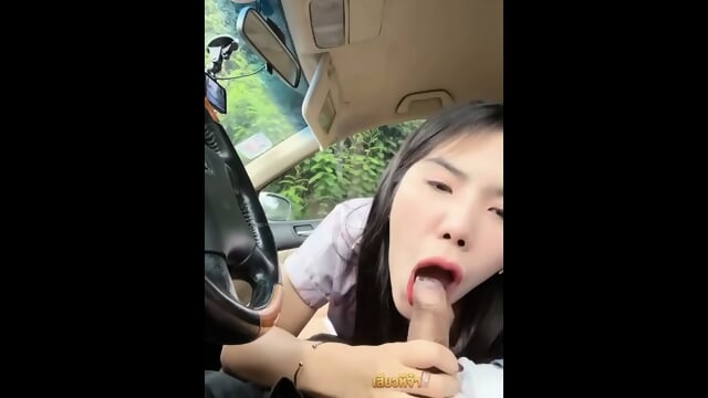 Thai Girl Blowjob In Car Until Cum In Her Mouth