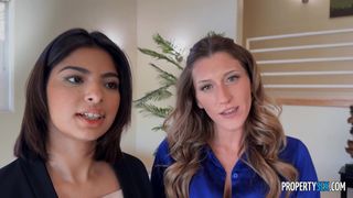 Realtor Addison Vodka teaches trainee Hazel Heart how to suck dick