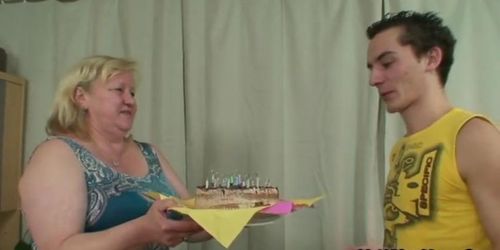 Horny granny seduces her son in law